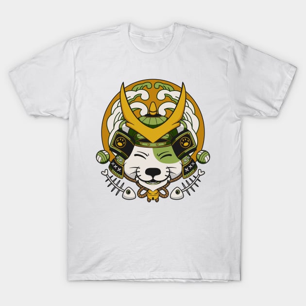 Samurai Neko T-Shirt by Sadajiwa_std